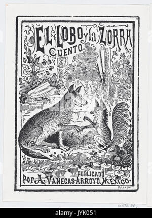 Ein wolf und ein Fuchs im Wald, Illustration für 'El Lobo y la Zorra", herausgegeben von Antonio Vanegas Arroyo MET DP 869489 Stockfoto