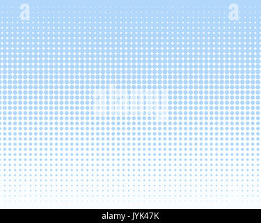 Vertical Gradient blue Rasterpunkte Hintergrund. Pop Art Vorlage, Textur Abbildung Stockfoto