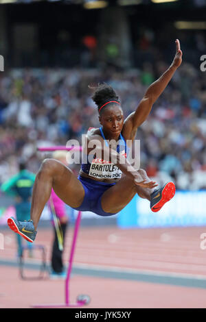 Tianna BARTOLETTA (Vereinigte Staaten von Amerika), im Weitsprung Frauen Finale bei den 2017 konkurrieren, IAAF Weltmeisterschaften, Queen Elizabeth Olympic Park, Stratford, London, UK. Stockfoto