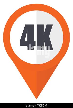 4k orange Zeiger vektor Icon in eps 10 auf weißem Hintergrund. Stock Vektor