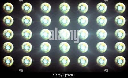 Leuchten blinken Spotlight Wall VJ Glühbirne Loop Blaue LED Blinder blinkende chromlech club Konzert Tanz Disco dj matrix Strahl dmx Mode Flutlicht h Stockfoto