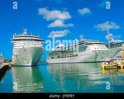 St. John's, Antigua und Barbuda - Februar 07, 2013: Kreuzfahrtschiff Brilliance of the Seas Royal Caribbean International in Port Stockfoto