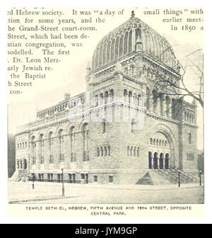 (König 1893, NYC) pg 408 TEMPLE BETH EL, Hebräisch, FIFTH AVENUE UND 78 TH STREET Stockfoto