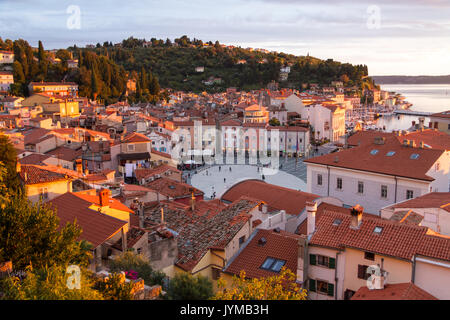 Malerischen slowenischen Altstadt Piran Stockfoto