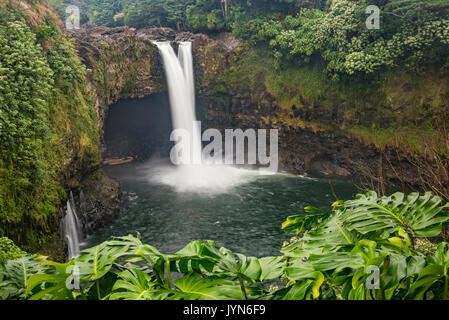 Rainbow Falls, wailuku River State Park, Hilo, Insel von Hawaii. Stockfoto