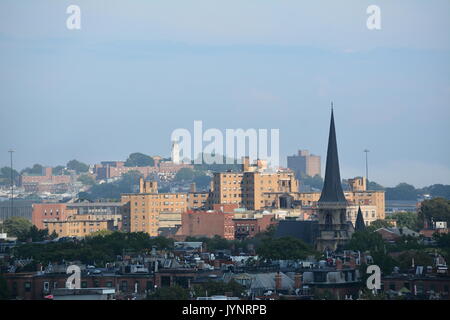 Blick auf die Skyline von oben gesehen. Stockfoto