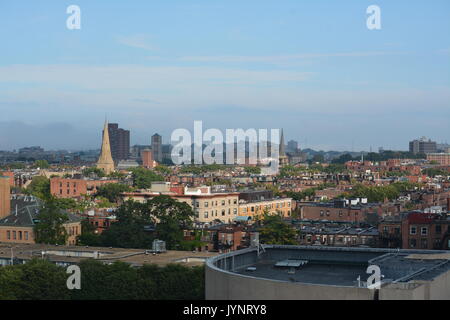 Blick auf die Skyline von oben gesehen. Stockfoto