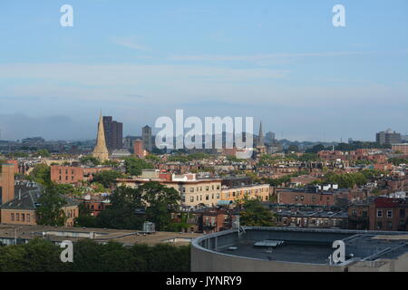 Blick auf die Skyline von oben gesehen. Stockfoto