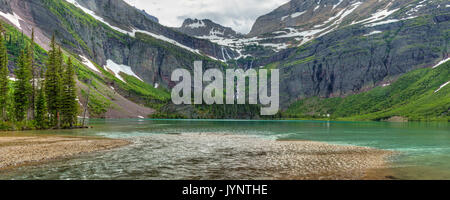 Grinnell fällt cascdes eiszeitliche Schmelzwasser vom Salamander und Grinnell Gletscher in Grinnell See im Glacier National Park, Montana Stockfoto