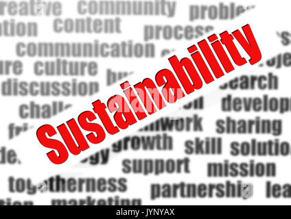 Nachhaltigkeit-Wortwolke Stockfoto