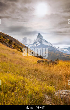 Berühmte Matterhorn in der Schweiz, Zermatt Bereich Stockfoto