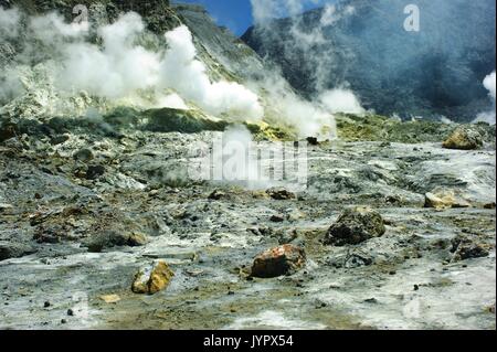 White Island, eine Insel vulkanischen Ursprungs aus Neuseeland Stockfoto