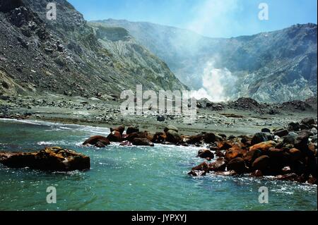 White Island, eine Insel vulkanischen Ursprungs aus Neuseeland Stockfoto