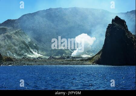 White Island, eine Insel vulkanischen Ursprungs aus Neuseeland Stockfoto