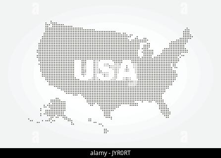 Gepunktete stil Karte von USA und Text. Stock Vektor