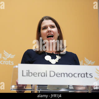 Twickenham MP und frühere Wirtschaftsminister Sir Vince Cable nur Kandidaten auf dem Stimmzettel ist wie die Fraktion der Liberalen und Demokratischen Partei Europas Marktführer folgenden Rücktritt von Tim Farron nach den allgemeinen Wahlen am 8. Juni 2017 gewählt. Mit: Jo Swinson Wo: London, Großbritannien Wann: 20 Aug 2017 Quelle: Dinendra Haria/WENN.com Stockfoto