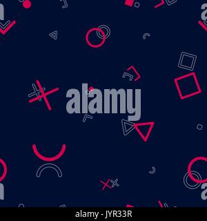 Nahtlose Memphis Muster. Zusammenfassung Hintergrund. Stilvolle endlose Textur. Wiederholen Ornament. Stock Vektor