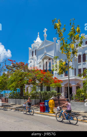 St. Paul's Episcopal Church" der Altstadt von Key West Kirche' an der Duval Street in Key West Florida Stockfoto