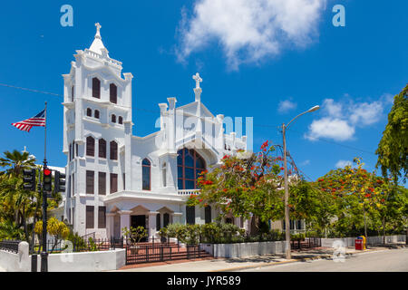 St. Paul's Episcopal Church" der Altstadt von Key West Kirche' an der Duval Street in Key West Florida Stockfoto