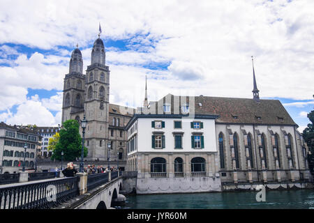 Downtown City grobe Münster Aussicht von Zürich Schweiz Stockfoto