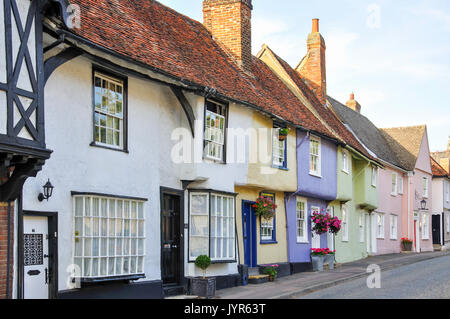 Bunte Zeit Hütten, Castle Street, Saffron Walden, Essex, England, Vereinigtes Königreich Stockfoto