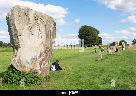 Jungsteinzeit Avebury stehende Steine, Avebury, Wiltshire, England, Vereinigtes Königreich Stockfoto