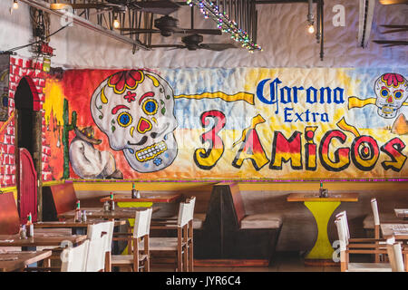 St. Martin ist ein Teil der Leeward Inseln in der Karibik. Es besteht aus 2 separaten Ländern, zwischen der französischen und der niederländischen Seiten unterteilt. Stockfoto