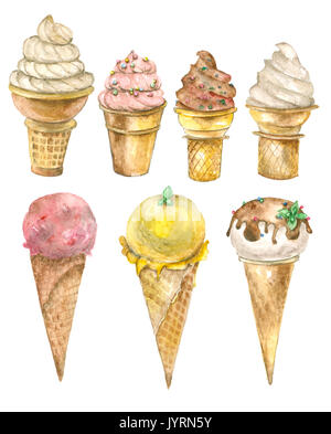 Aquarell Eis Stockfoto
