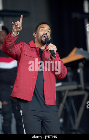 Craig David im Hylands Park, Chelmsford, Essex am Samstag, den 19. August für diese Jahre V Festival. Stockfoto