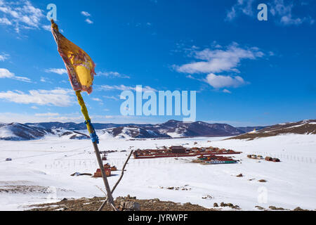 Die Mongolei, Selenge Provinz, das buddhistische Kloster Amarbayasgalant im Winter Stockfoto