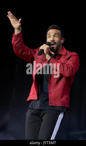 Craig David spielt an der Supervene Stadium während des V Festival im Hylands Park in Chelmsford, Essex. Bild Datum: Samstag, 19. August 2017 Stockfoto