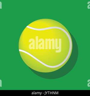 Tennis ball mit Schatten auf weißem Hintergrund. Vector EPS 10 Abbildung. Stock Vektor