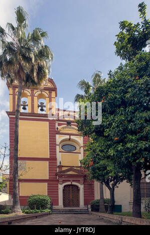 MALAGA, SPANIEN - 09. MÄRZ 2016: Fassade der Klosterkirche von San Agustin Stockfoto