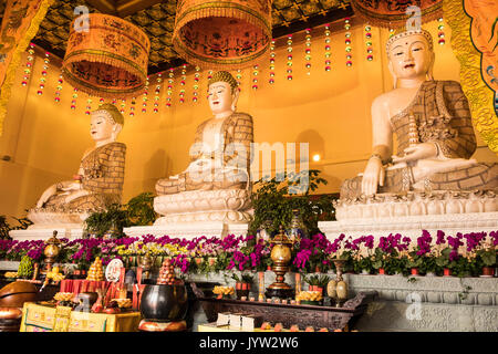 Hunchun, China - 11. August 2017: buddhistische Kloster in Hunchun, Provinz Jilin, China, nahe der Grenze zu Nordkorea und Russland. Stockfoto