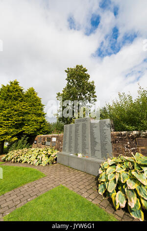 Lockerbie, Schottland, Großbritannien - 19 August, 2017: Der Garten des Gedenkens für die Opfer der Flugzeugkatastrophe in Lockerbie Dryfesdale Friedhof, Lockerbie. Stockfoto