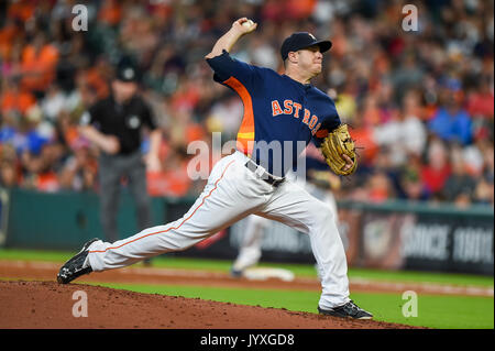 August 20, 2017: Houston Astros Krug Brad Peacock (41), die in Aktion bei einem Major League Baseball Spiel zwischen den Oakland Athletics und der Houston Astros im Minute Maid Park in Houston, TX. Chris Brown/CSM Stockfoto