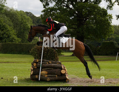 Knutsford, Großbritannien. 20 Aug, 2017. Somerford Park International Horse Trials, Sonntag, Tag 3, Reiter konkurrieren in der Britischen eventing CIC* und CIC** Springen und Langlauf. Credit: Scott Carruthers/Alamy leben Nachrichten Stockfoto