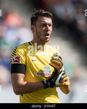 Sinsheim, Deutschland. 19 Aug, 2017. Das 1:0 fiel Jiri PAVLENKA (HB) Gestik, Geste. Fussball 1. Bundesliga, 1. Spieltag, TSG 1899 Hoffenheim (1899) - der SV Werder Bremen (HB) 1:0, am 19.08.2017 in Sinsheim/Deutschland. | Verwendung weltweit Quelle: dpa/Alamy leben Nachrichten Stockfoto