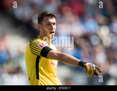 Sinsheim, Deutschland. 19 Aug, 2017. Das 1:0 fiel Jiri PAVLENKA (HB) Gestik, Geste, Fussball 1. Bundesliga, 1. Spieltag, TSG 1899 Hoffenheim (1899) - der SV Werder Bremen (HB), am 19.08.2017 in Sinsheim/Deutschland. | Verwendung weltweit Quelle: dpa/Alamy leben Nachrichten Stockfoto