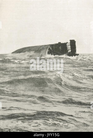 SS Kaiser Wilhelm der Grosse Untergang nach Angriff durch HMS Highflyer, 26. August 1914, WK 1. Stockfoto