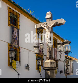 CORDOBA, Spanien: Die Statue von Christus der Laternen an der Plaza de Capuchinos Stockfoto