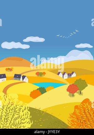 Herbst im freien Landschaft. Stock Vektor