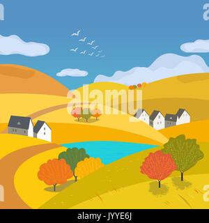 Herbstlandschaft im Freien Stock Vektor