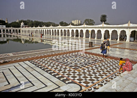 Bangla Sahib Gurudwara (Sikh-Tempel), Delhi, Indien Stockfoto