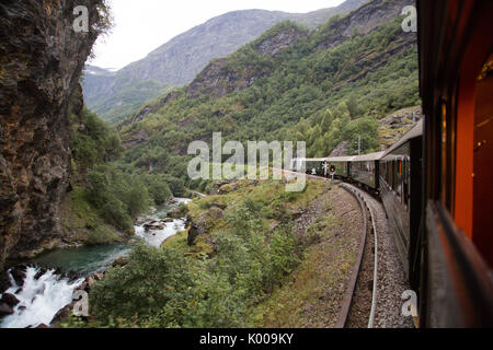 Die Flam Bahn ist eine der schönsten Zugreisen der Welt Stockfoto