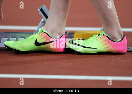 Salbei WATSON (Kanada), die in den 400m Hürden Frauen Finale bei den 2017 konkurrieren, IAAF Weltmeisterschaften, Queen Elizabeth Olympic Park, Stratford, London, UK. Stockfoto