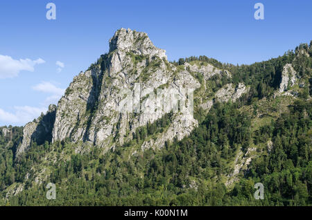 Nockstein in Salzburg, Österreich, Europa. Horizontale. Mit den Ausläufern der Nördlichen Kalkalpen und Osthorn Gruppe. Blick vom Heuberg. Stockfoto