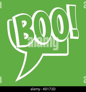 Buh, Comic Text Sprechblasen-symbol grün Stock Vektor
