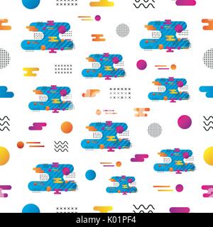 Retro hipster Geometrische semless Muster auf weißem Hintergrund Stock Vektor