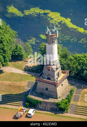 Mit harkortberg Harkortturm, Aussicht Turm zu Ehren von Friedrich Harkort, Denkmalschutz, Wasser-spill-art Elodea nuttallii im Harkortsee, Oppo Stockfoto